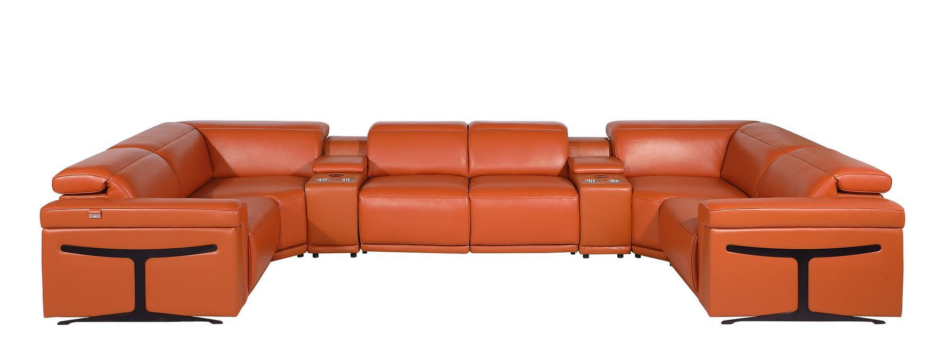 1126 - 8-Piece U-Shaped Sectional Sofa In With 2 Power Recliners & Power Headrests