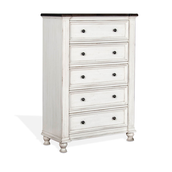 Carriage House - Chest - White / Dark Brown