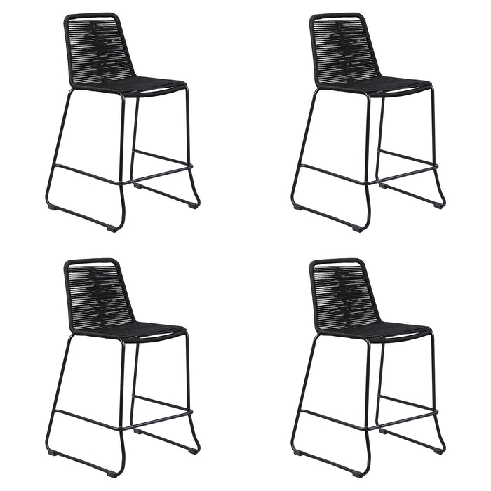 Shasta - 30" Outdoor Metal And Rope Stackable Barstool