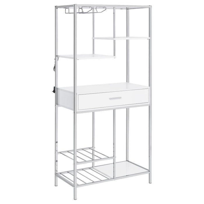 Figueroa - Wine Cabinet - White And Silver