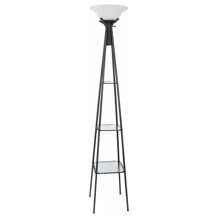 Gianni - Versatile Shelf Tower Floor Lamp - Charcoal Black