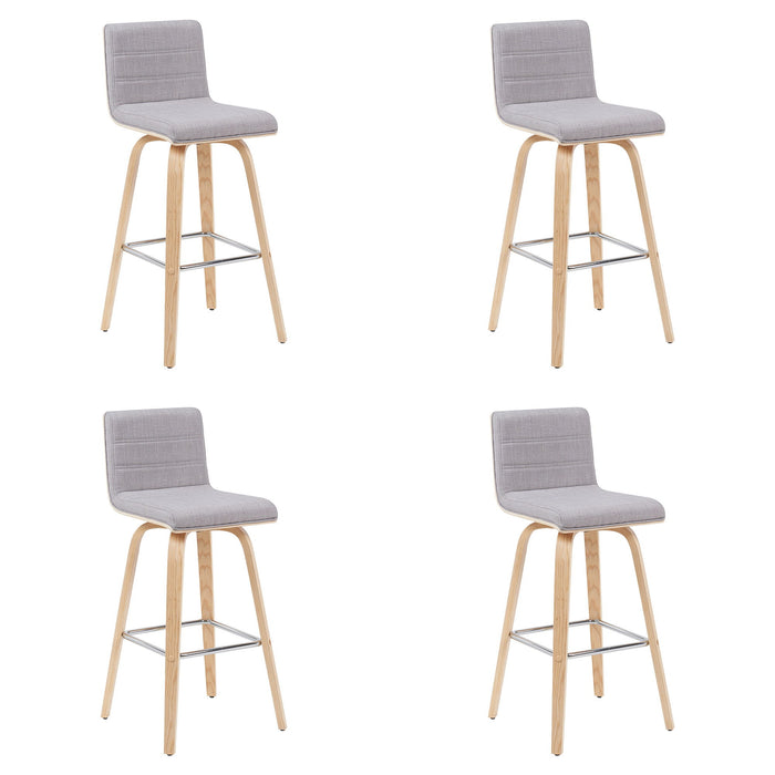 Vienna - Modern Swivel Bar Height Stool - Patterned Oak Wood Frame