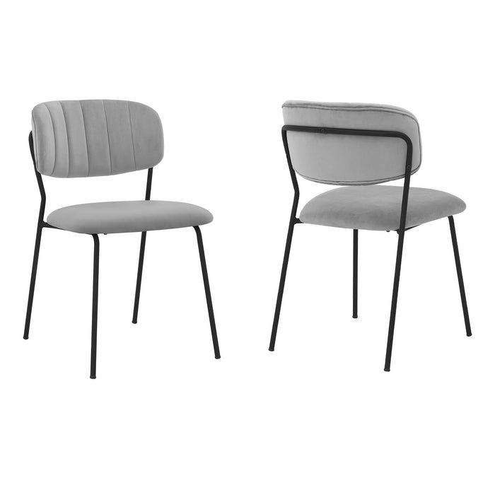 Carlo - Velvet And Metal Dining Room Chairs (Set of 2) - Gray