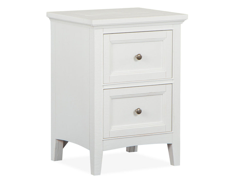 Heron Cove - Small Drawer Nightstand - Chalk White And Dovetail Gray