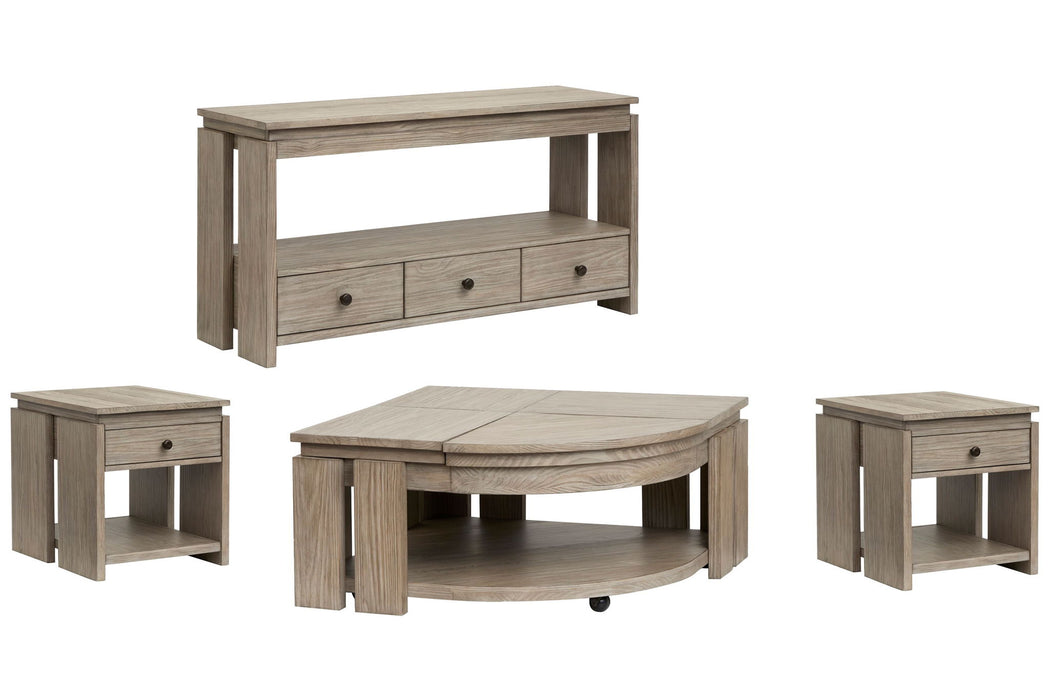 Conrad - Pie Shaped Lift Top Cocktail Table Set