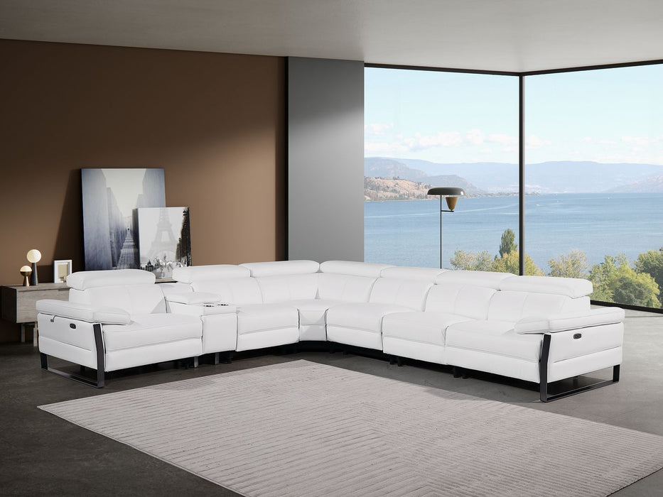 1246 - 7-Piece L-Shaped Modular Power Reclining Sectional With 4 Power Recliners And Power Headrests
