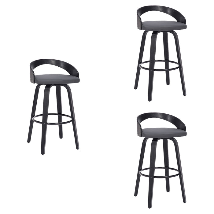 Sonia - 26" Counter Height Swivel Bar Stool - Black Wood