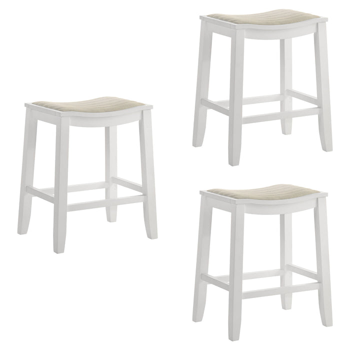 Iyani - Coastal Modern Wood Counter Height Kitchen Bar Stool