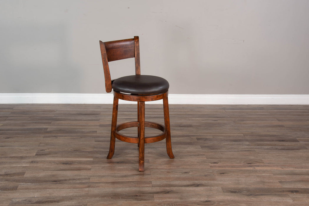 Tuscany - 24" Swivel Barstool With Cushion Seat & Back - Vintage Mocha / Black
