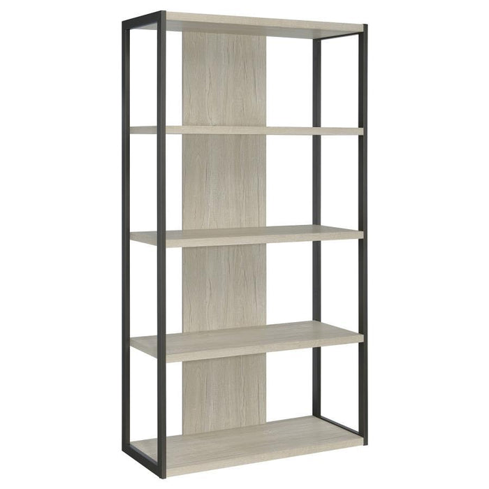 Loomis - 72" 4-Shelf Bookshelf - Whitewashed Gray