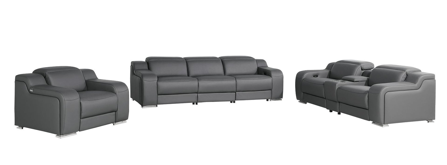 1116 - 7-Piece Modular Power Reclining Sofa, Loveseat & Chair Set In With 5 Power Recliners & Power Headrests
