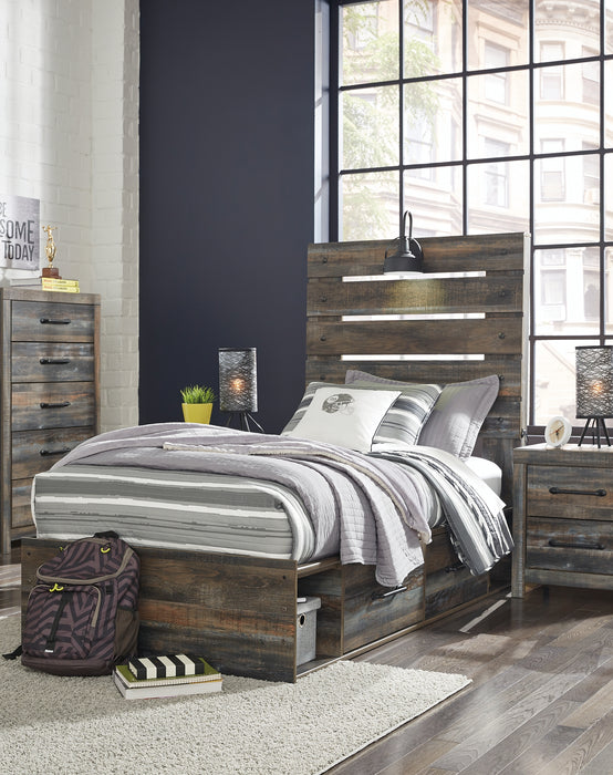 Drystan  Panel Bed With 4 Storage Drawers