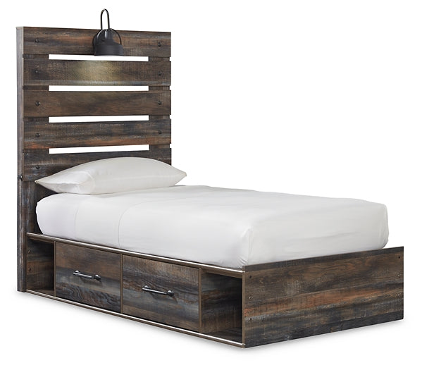 Drystan  Panel Bed With 2 Storage Drawers