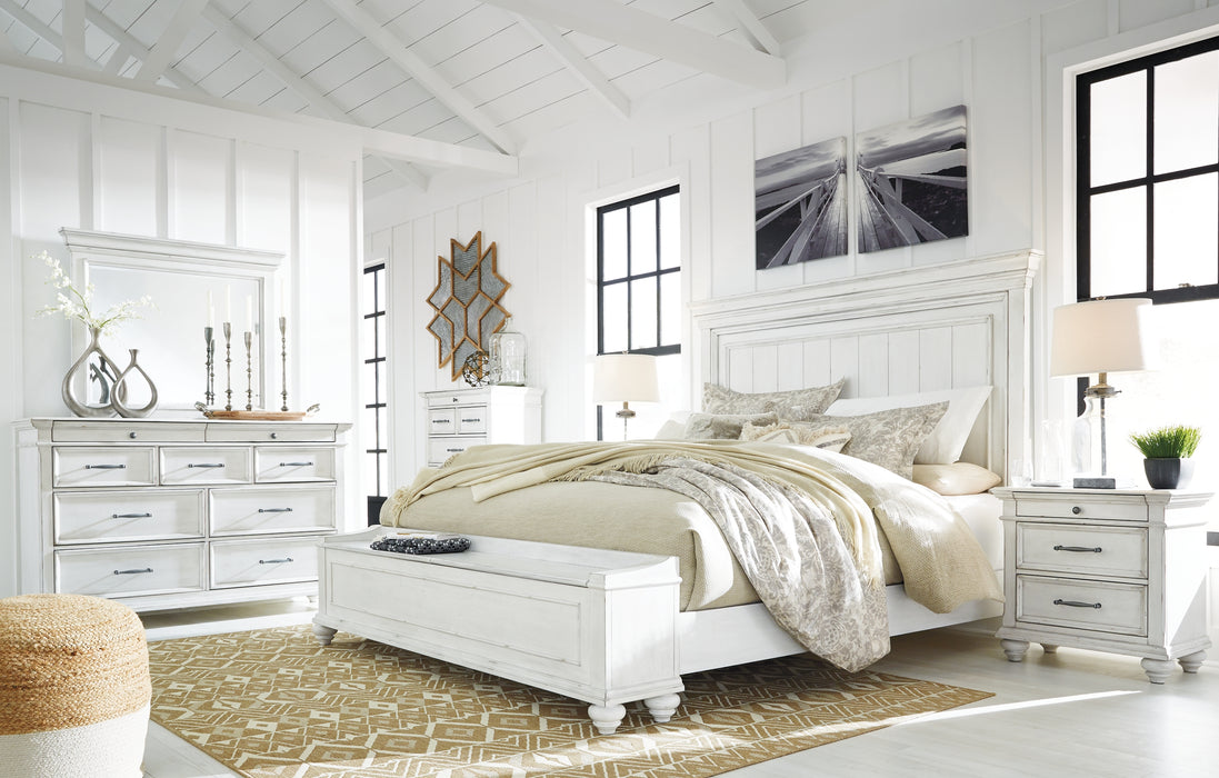 Kanwyn  Panel Bed With Storage Bench