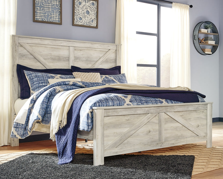 Bellaby King Crossbuck Panel Bed with Dresser