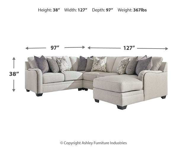 Dellara 4-Piece Sectional with Ottoman