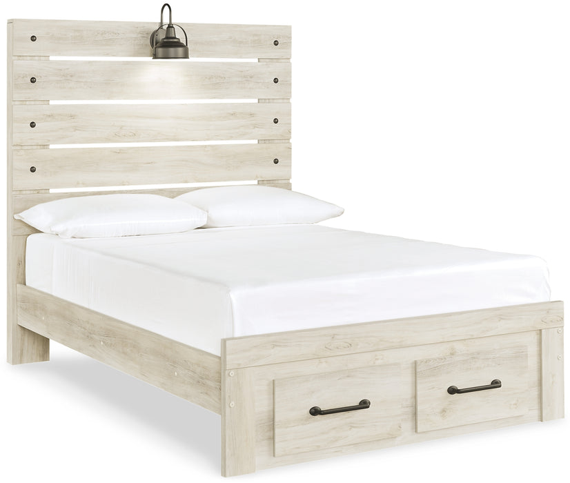 Cambeck Full Panel Bed with 2 Storage Drawers with Dresser