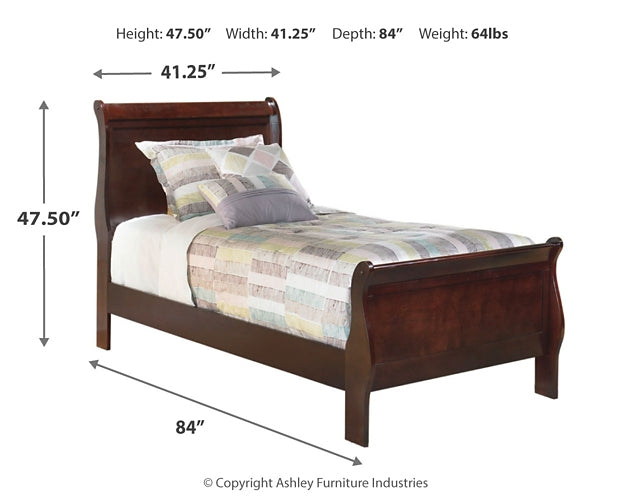 Alisdair Twin Sleigh Bed with Mattress
