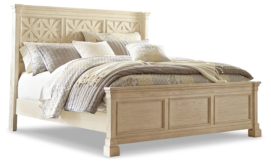 Bolanburg King Panel Bed with Mirrored Dresser and Chest