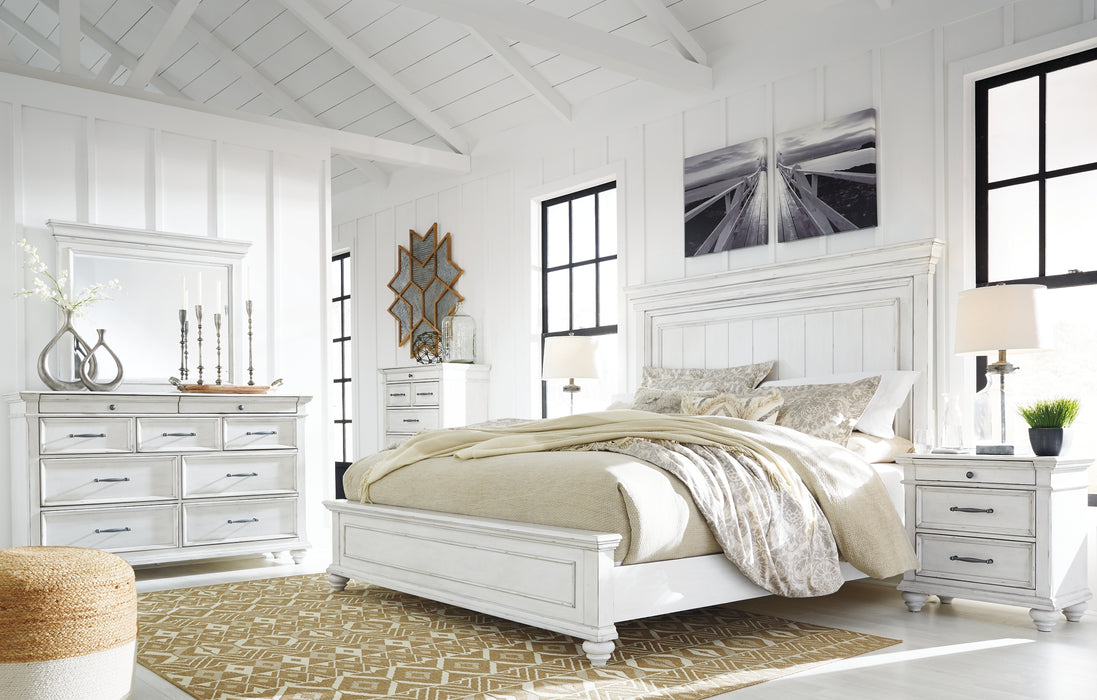 Kanwyn Queen Panel Bed with Mirrored Dresser, Chest and 2 Nightstands