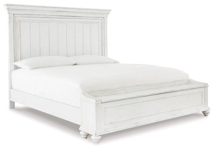 Kanwyn Queen Panel Bed with Storage with Mirrored Dresser and Chest