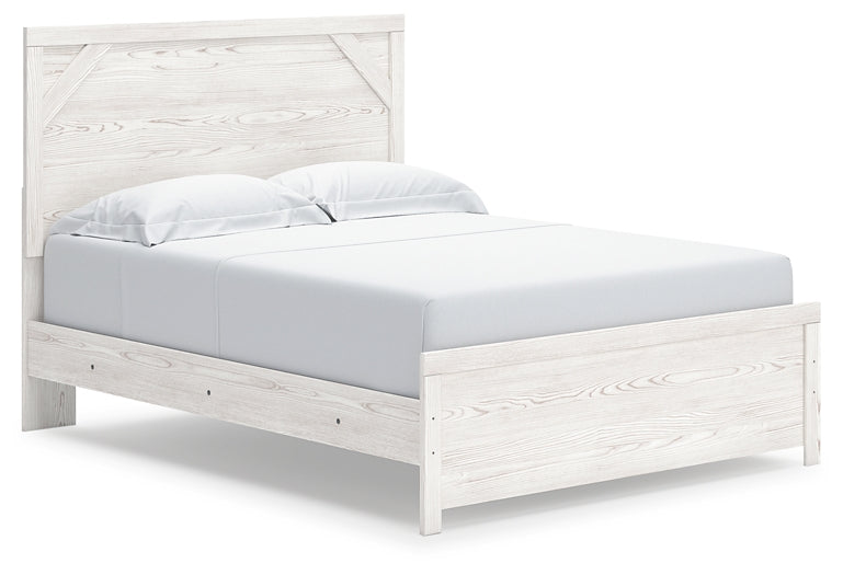 Gerridan Queen Panel Bed with Mirrored Dresser, Chest and Nightstand