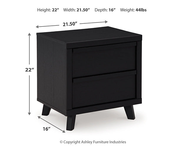 Danziar King Panel Headboard with Mirrored Dresser, Chest and Nightstand