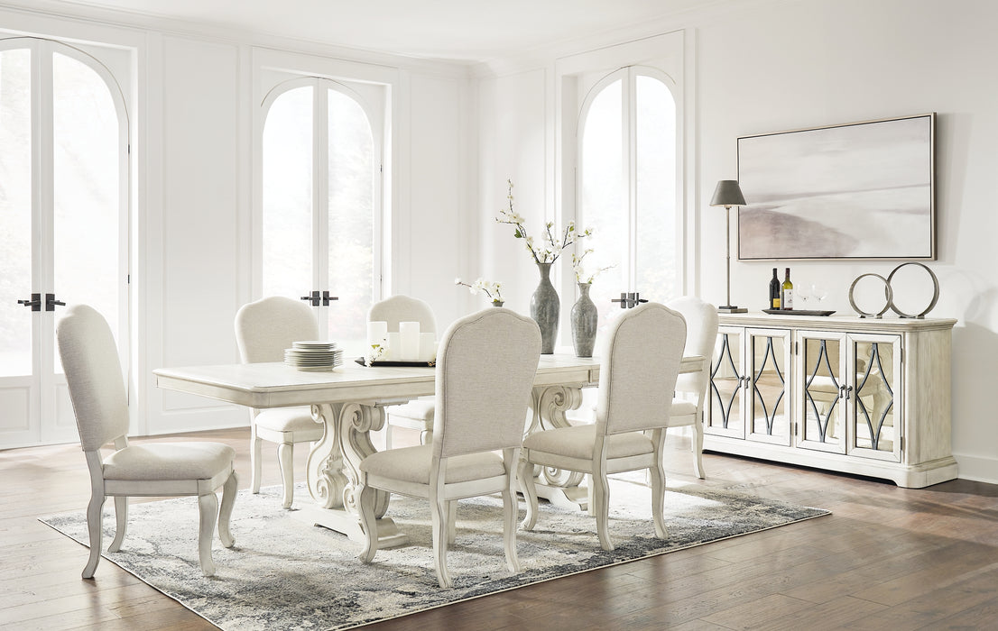 Arlendyne Dining Table and 6 Chairs with Storage