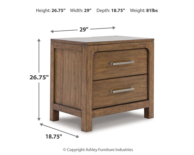 Cabalynn California King Upholstered Bed with Mirrored Dresser and 2 Nightstands