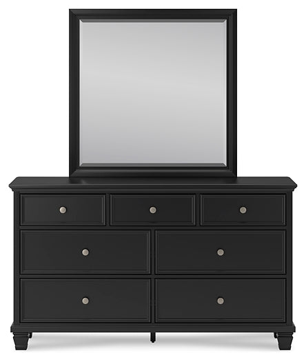 Lanolee Full Panel Bed with Mirrored Dresser, Chest and Nightstand