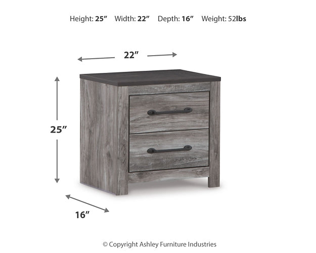 Bronyan King Panel Bed with Mirrored Dresser and Nightstand