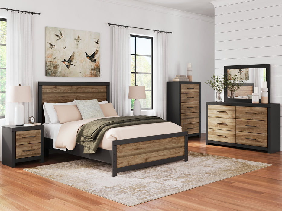 Vertani Queen Panel Bed with Dresser and 2 Nightstands