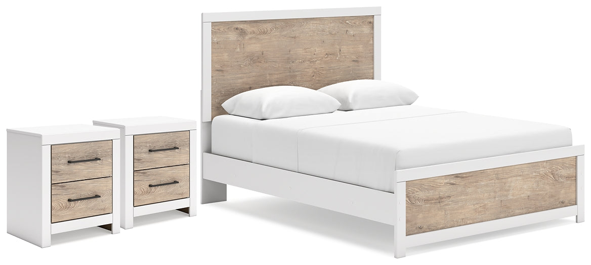 Charbitt Queen Panel Bed with 2 Nightstands