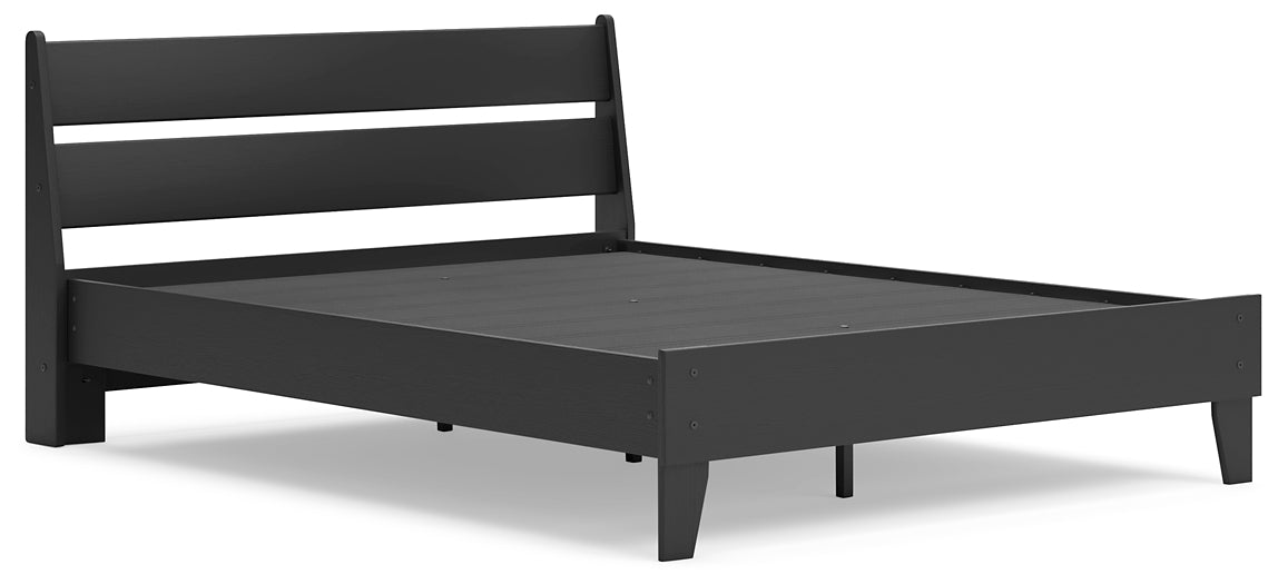 Socalle Queen Panel Platform Bed with 2 Nightstands