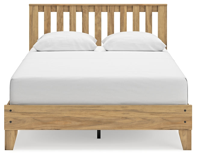 Bermacy Queen Platform Panel Bed with Dresser and 2 Nightstands