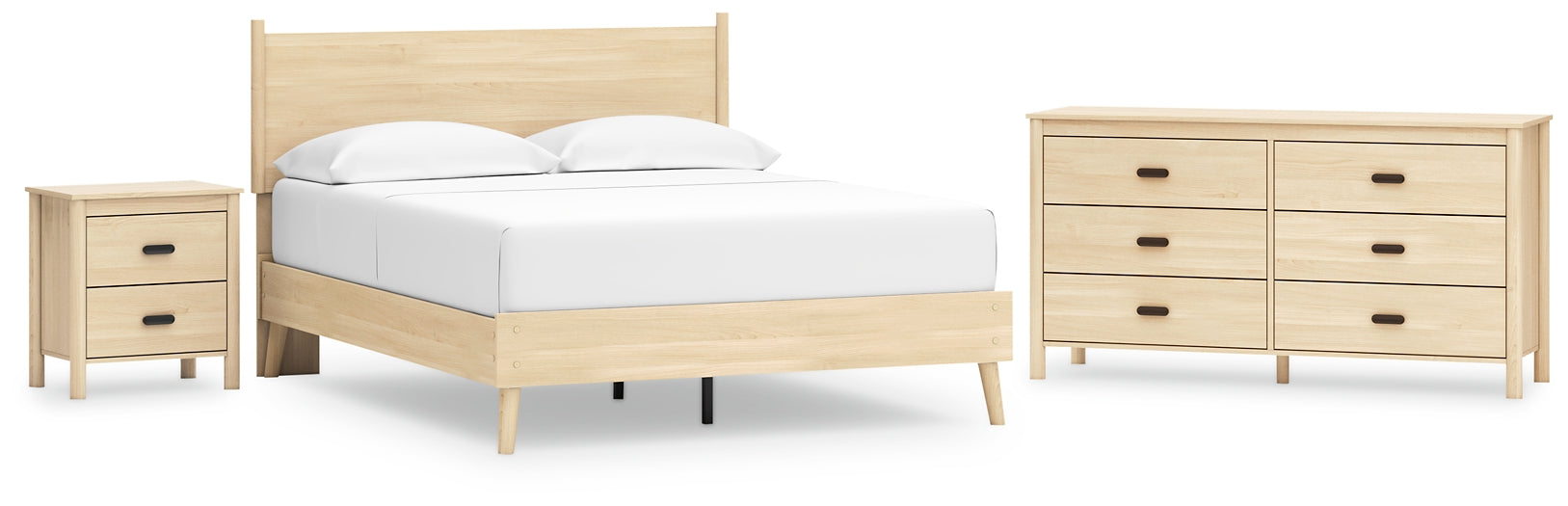 Cabinella Queen Platform Panel Bed with Dresser and Nightstand