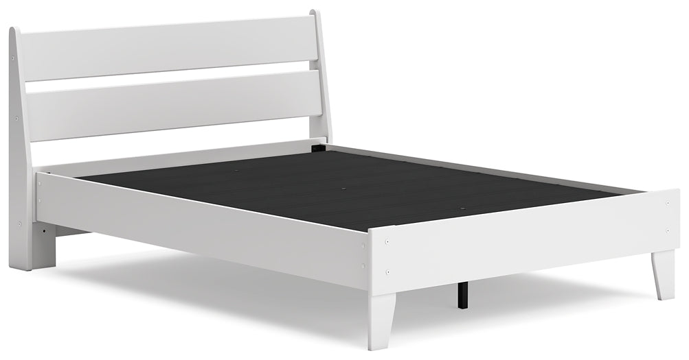 Socalle Full Panel Platform Bed with 2 Nightstands