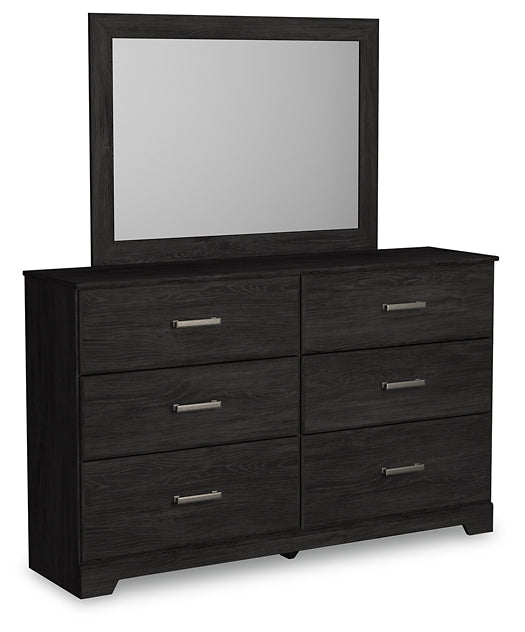 Belachime King Panel Bed with Mirrored Dresser and 2 Nightstands