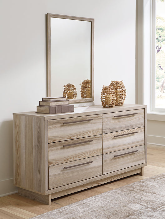 Hasbrick King Panel Headboard with Mirrored Dresser