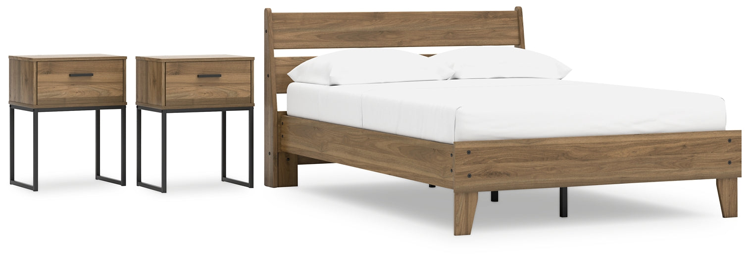 Deanlow Full Platform Panel Bed with 2 Nightstands