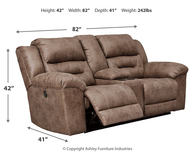 Stoneland DBL REC PWR Loveseat w/Console