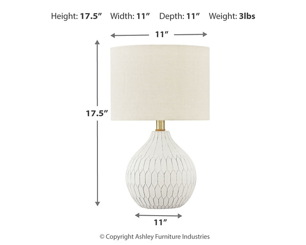 Wardmont Ceramic Table Lamp (1/CN)