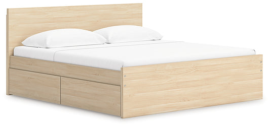 Onita King Panel Platform Bed with 1 Side Storage