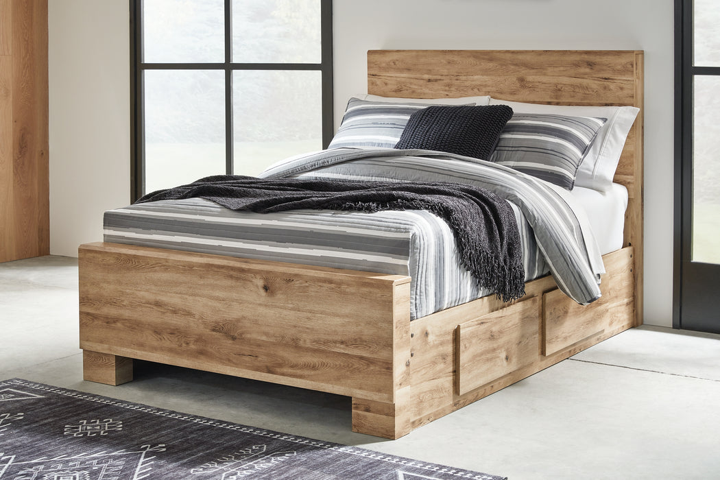 Hyanna Full Panel Bed with 2 Side Storage, Dresser, Mirror, Chest and Nightstand