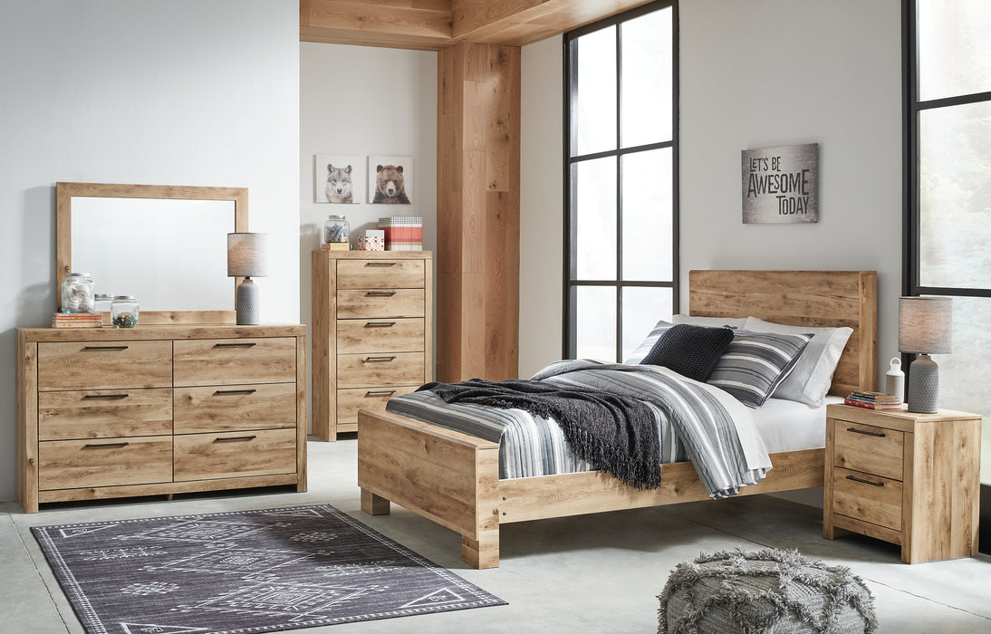 Hyanna Full Panel Bed, Dresser, Mirror, Chest and Nightstand