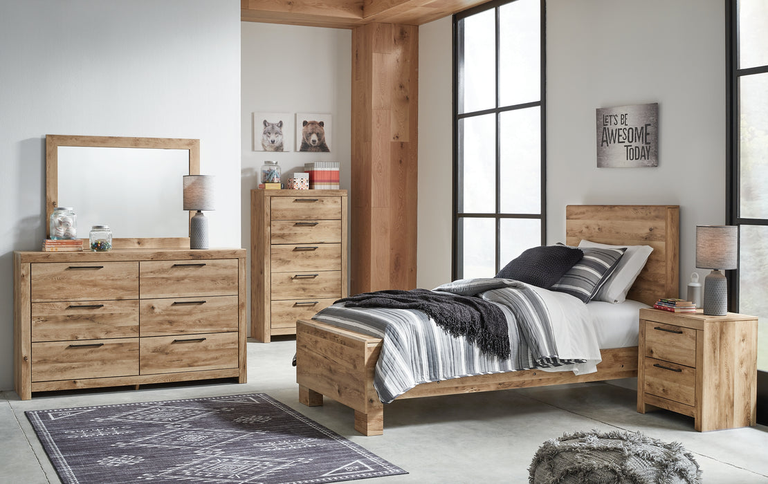 Hyanna Twin Panel Bed, Dresser, Mirror and Nightstand