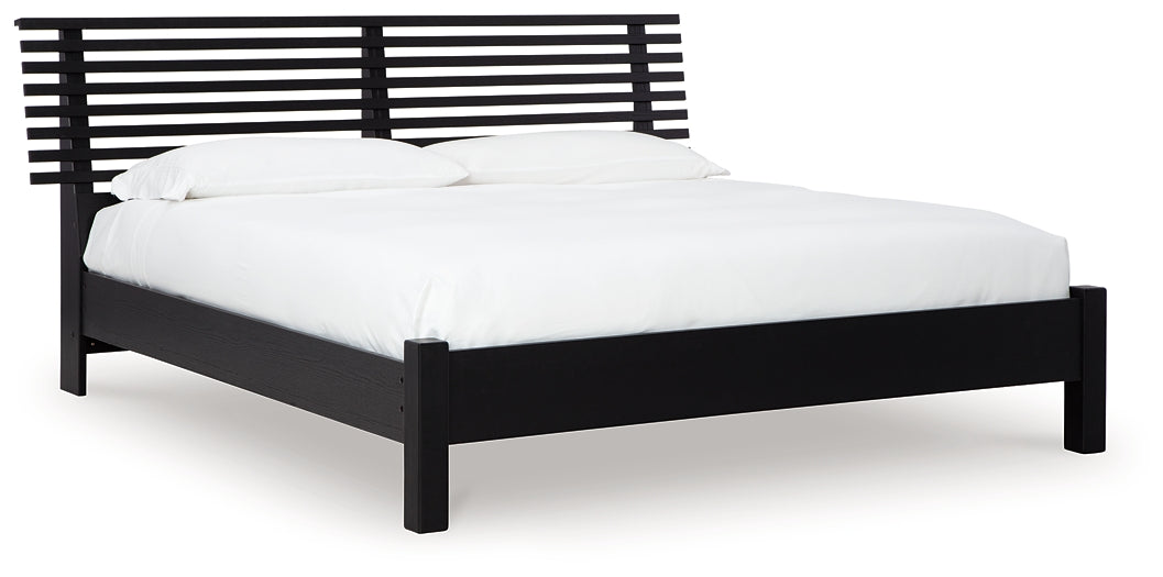 Danziar Queen Slat Panel Bed, Dresser, Mirror and Nightstand