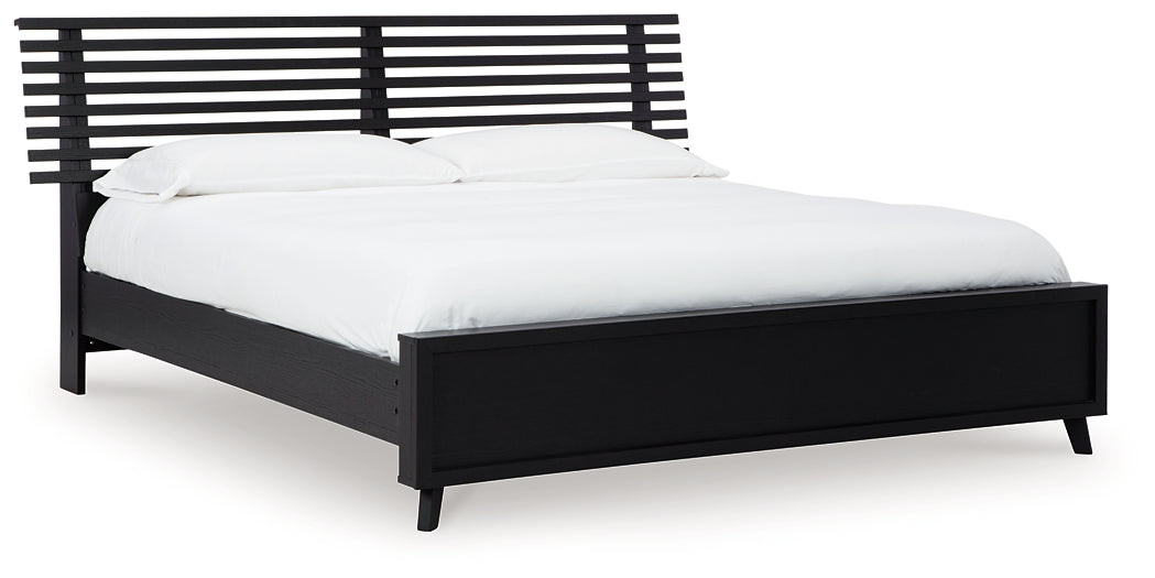 Danziar Queen Slat Panel Bed, Dresser, Mirror and Nightstand