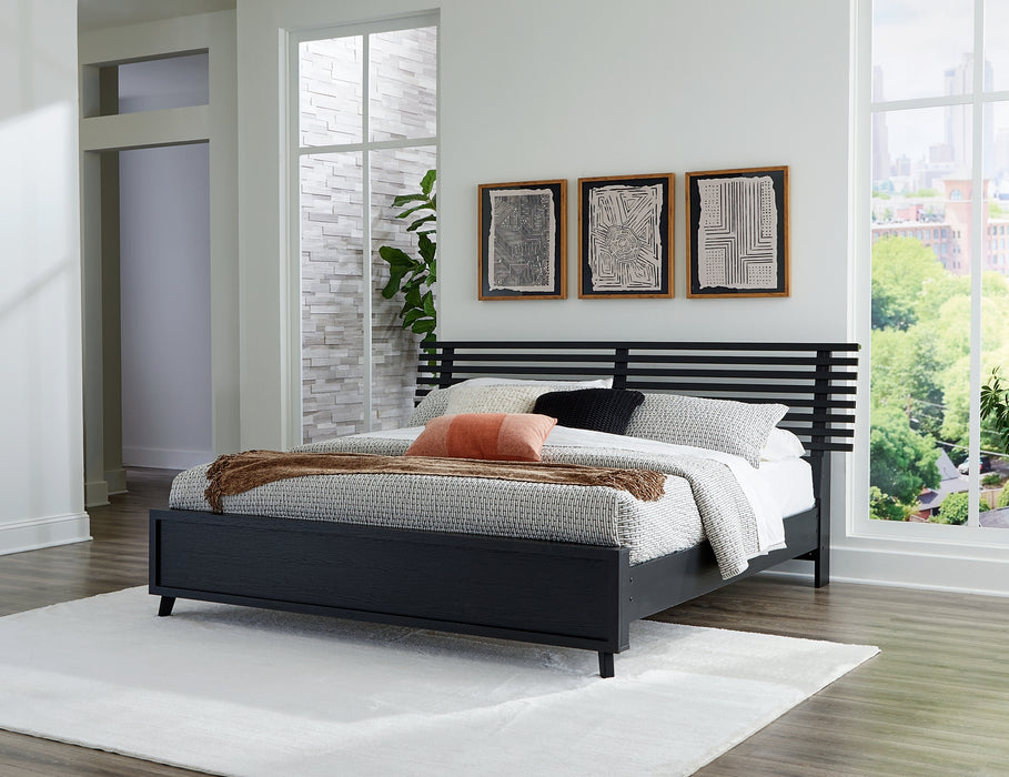 Danziar King Slat Panel Bed, Dresser, Mirror and Nightstand