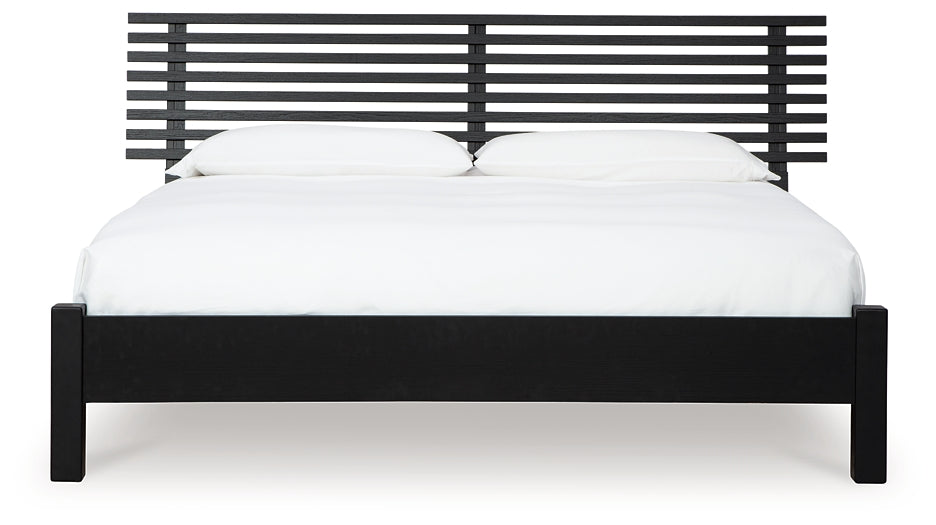 Danziar King Slat Panel Bed, Dresser and Mirror